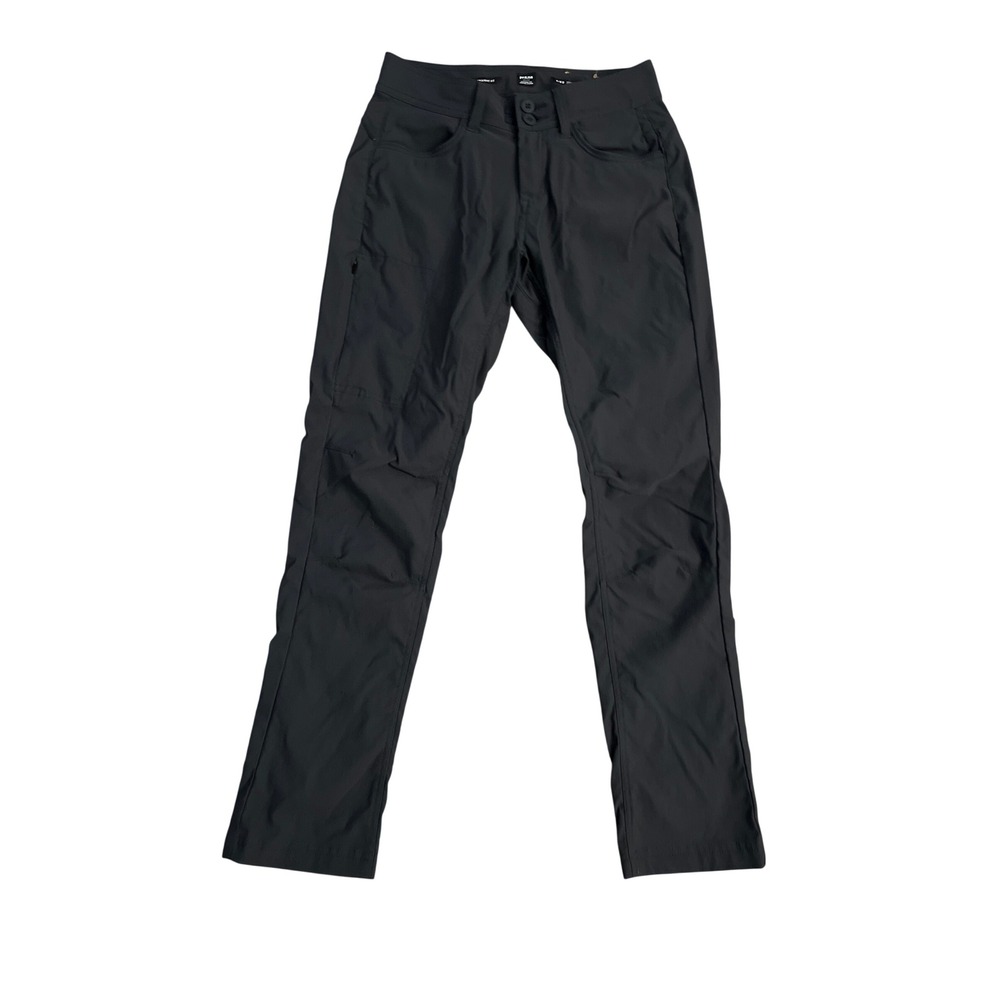 Prana Halle Straight Fit Hiking Pants Black Recycled Nylon Women Size 0 Regular